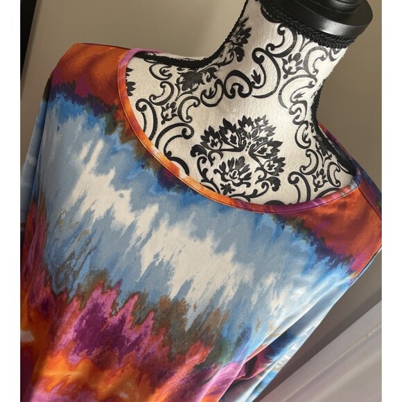 Pure Essence Tunic Top Size XL Soft Knit Multicolor Art To Wear Artsy Mod - Picture 2 of 13